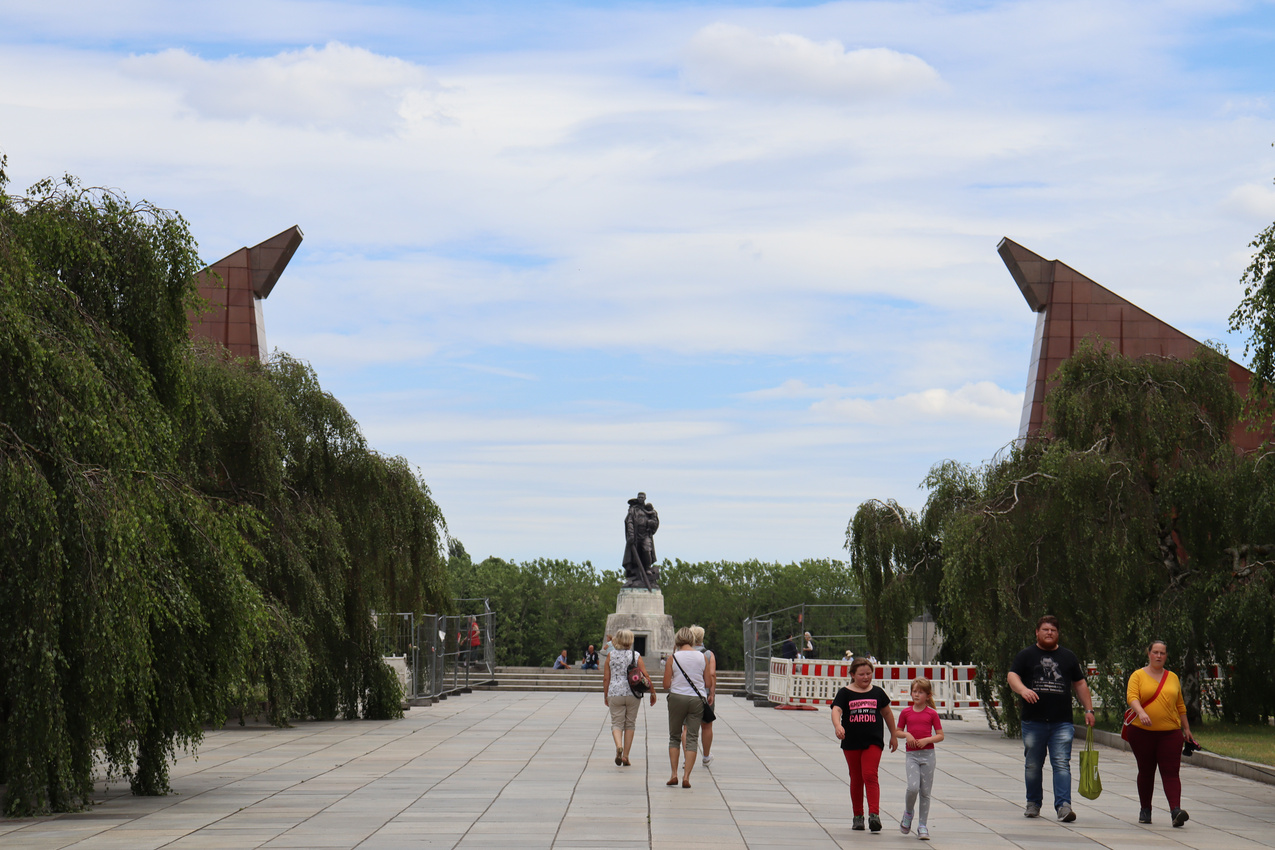 The walk into the memorial in Treptower Park is magnificent in the Spring.